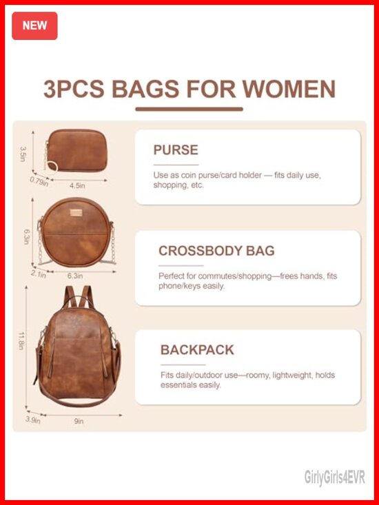 Women\'s PU Leather Small Backpack Purse Convertible Shoulder Handbag Top Handle main image 6